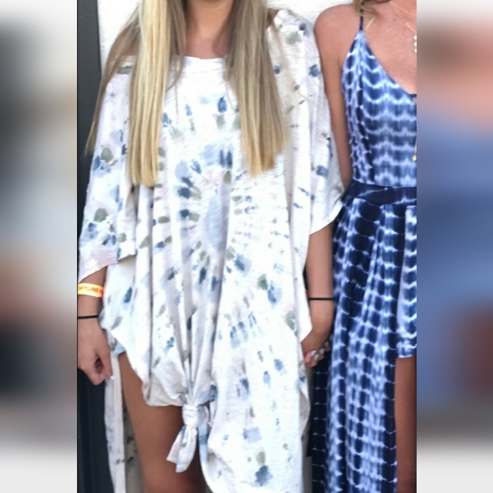 Free People We The Free Kaleidoscope Tie-Dye Tunic Beach Cover-Up Size Small - Picture 2 of 11